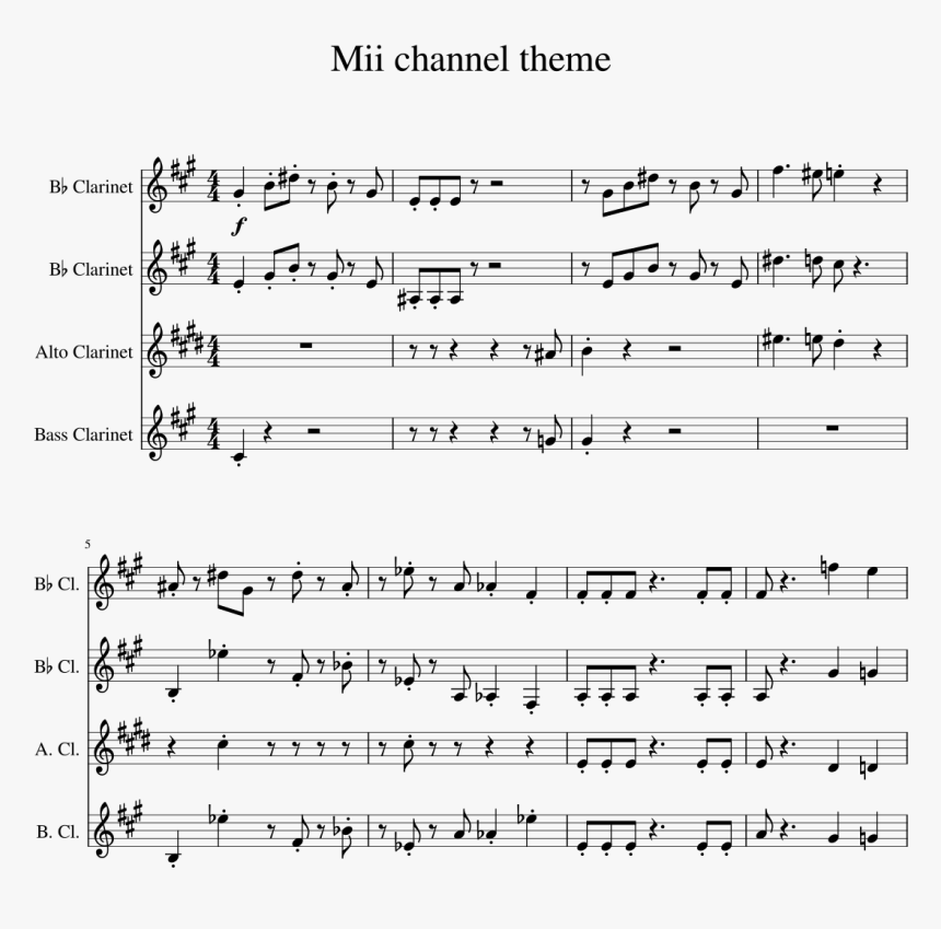 Mii Channel Theme Clarinet, HD Png Download