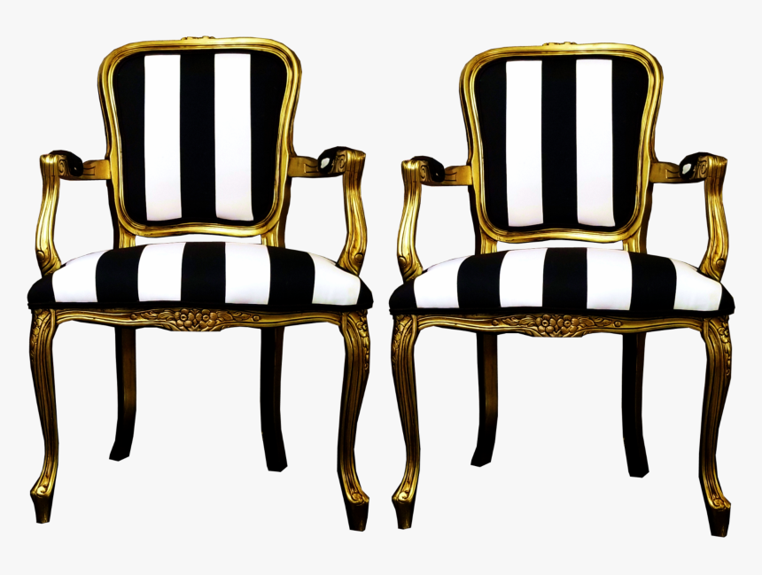 Black And White French Chairs, HD Png Download