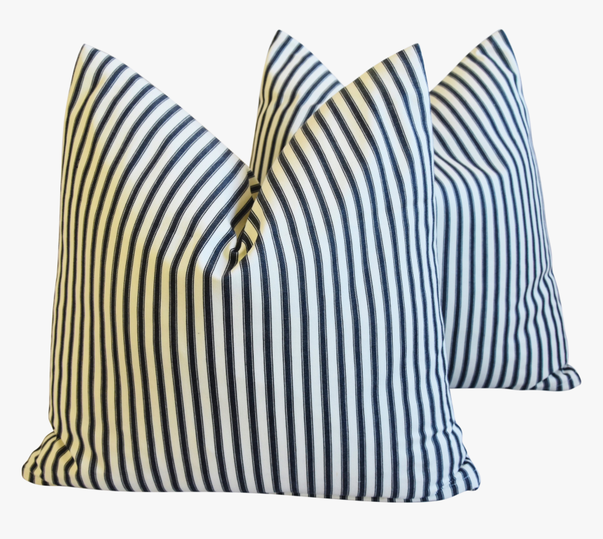 French Black & White Striped Ticking Feather/down Pillows, HD Png Download