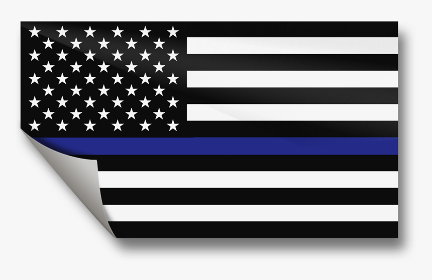 Thin Blue Line Flag Sticker - Border Between France And Spain, HD Png Download