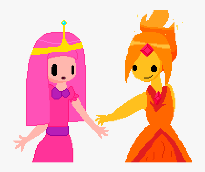 Princess Bubblegum And Flame Princess - Cartoon, HD Png Download
