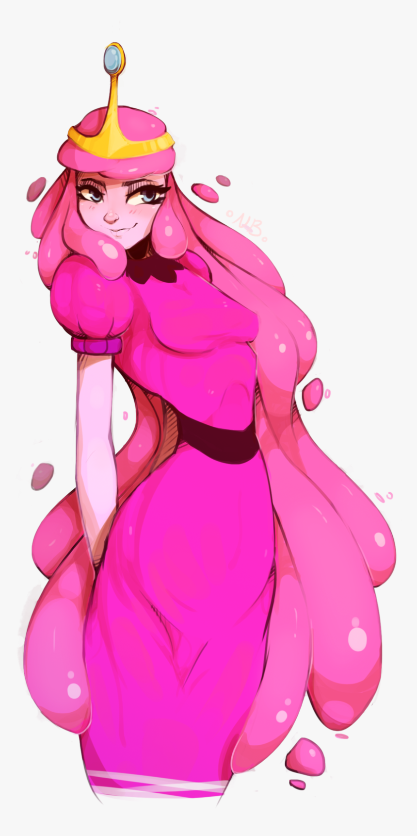 Принцесса Конфетного Королевства, Бубльгум, Принцесса - Fanart Adventure Time Princess Bubblegum, HD Png Download