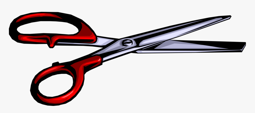 Vector Illustration Of Scissors Hand-operated Shearing - Scissors, HD Png Download