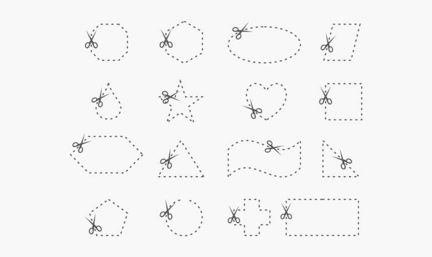 Cut Here Scissors Vector - Circle, HD Png Download