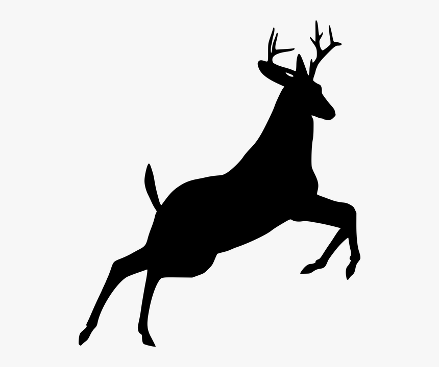 Santa Claus S Reindeer Santa Claus S Reindeer Vector - Deer Jumping Silhouette, HD Png Download