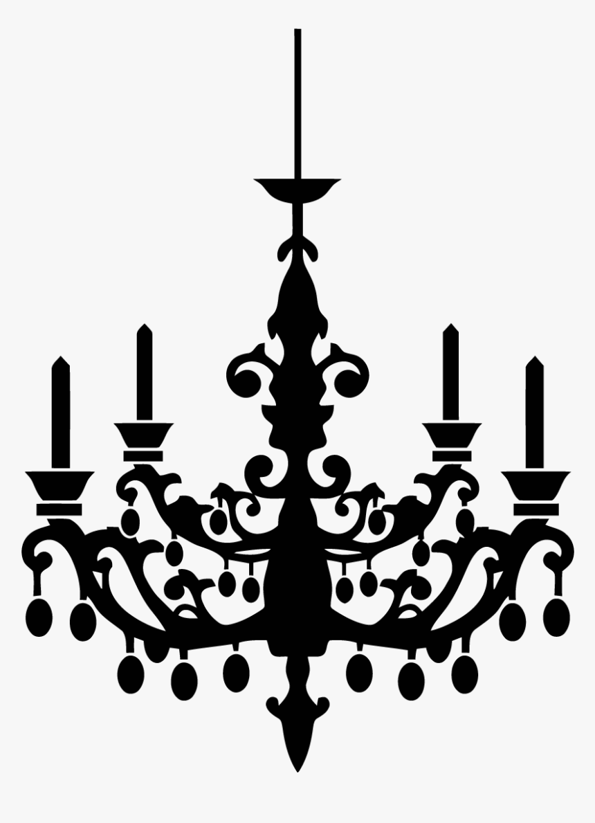Chandelier Silhouette Clip Art - Chandelier Clipart, HD Png Download