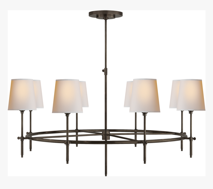 Bryant Large Ring Chandelier In Bronze With Natural - Ring Chandelier Shades, HD Png Download