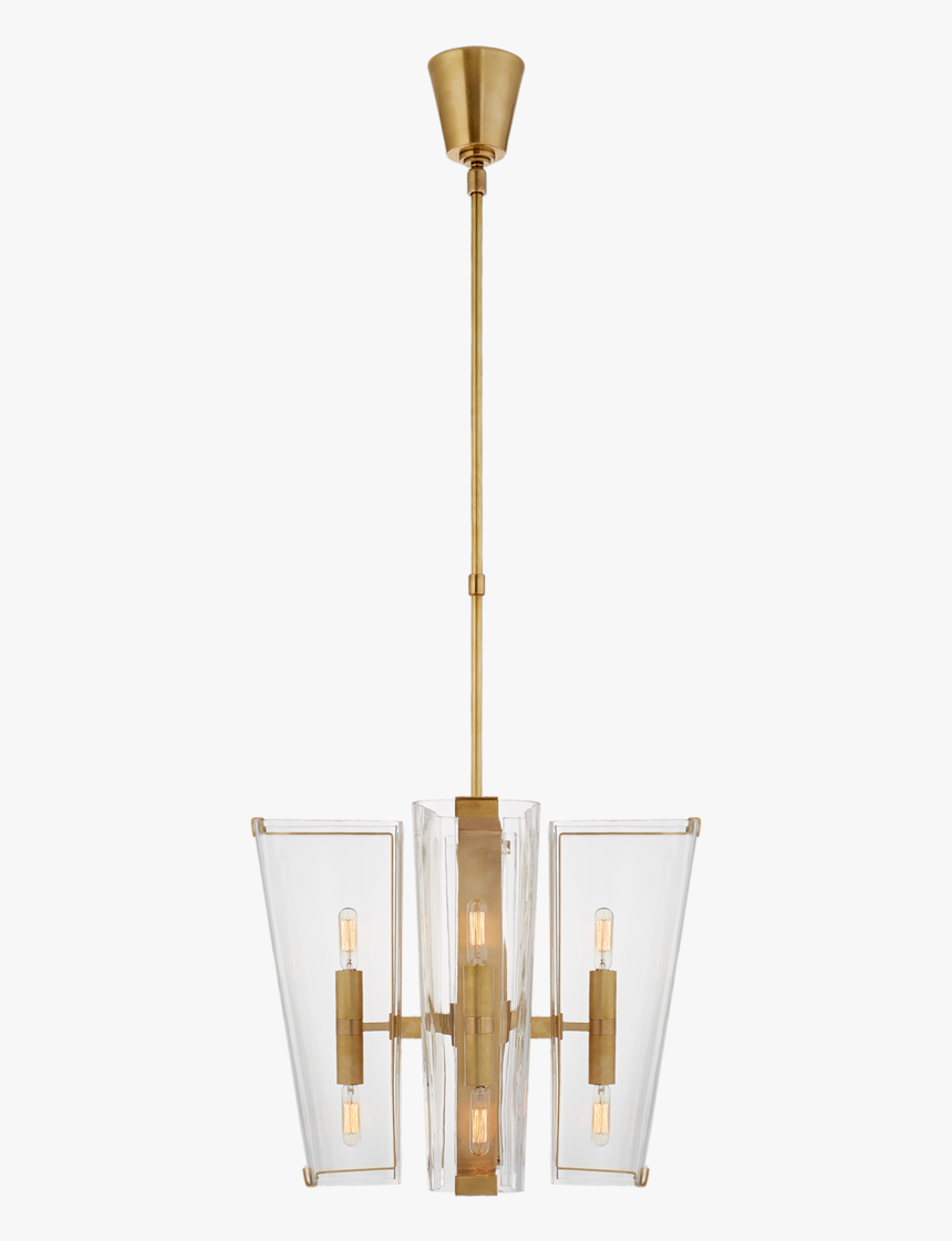 Alpine Small Chandelier In Hand-rubbed Antique Brass - Chandelier, HD Png Download