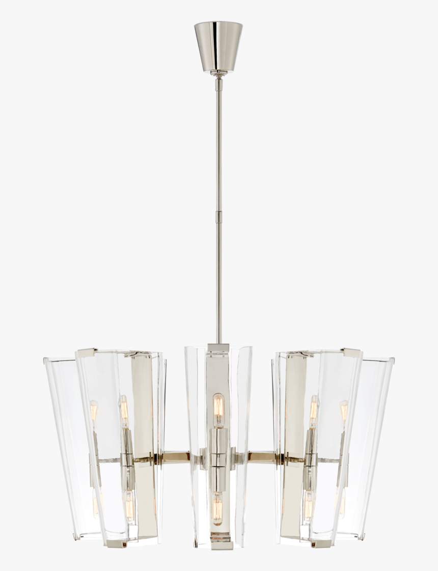 Alpine Medium Chandelier In Polished Nickel With Clear - Arn 5310pn Cg, HD Png Download