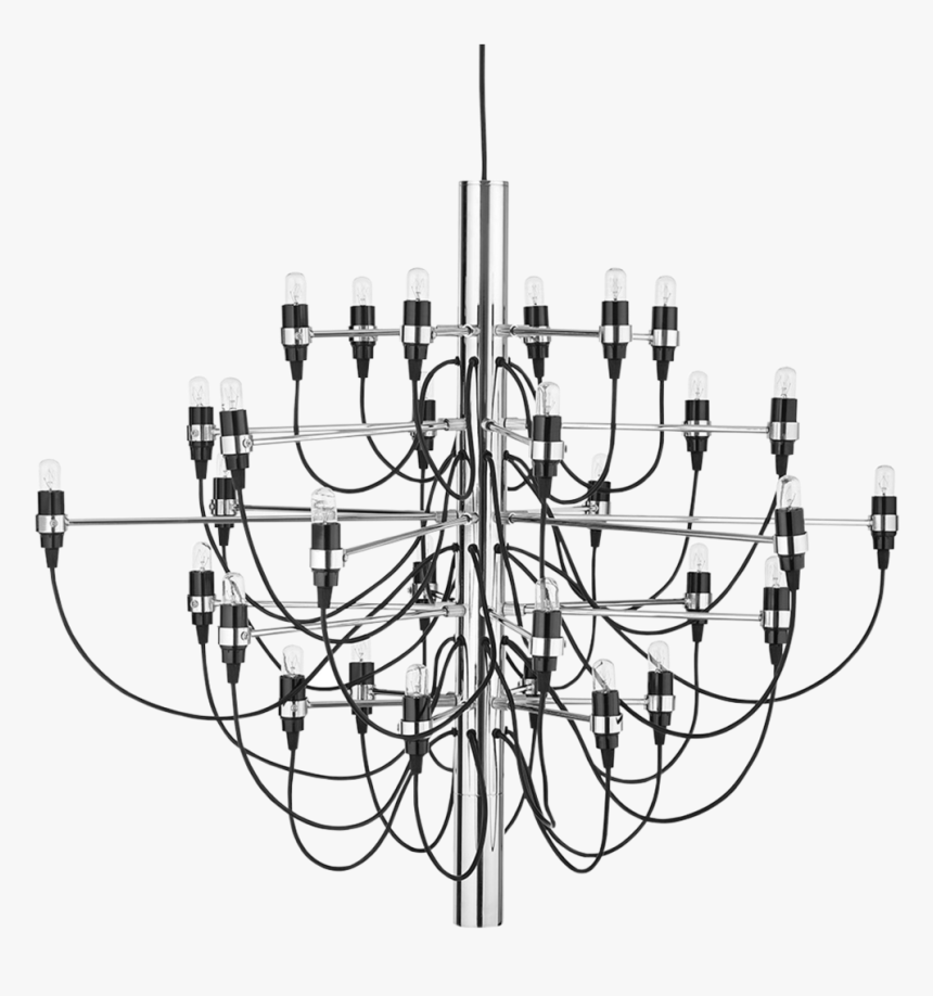 Gino Sarfatti Chandelier 30 Lightbulbs Silver Gino - Gino Sarfatti Light Designer, HD Png Download