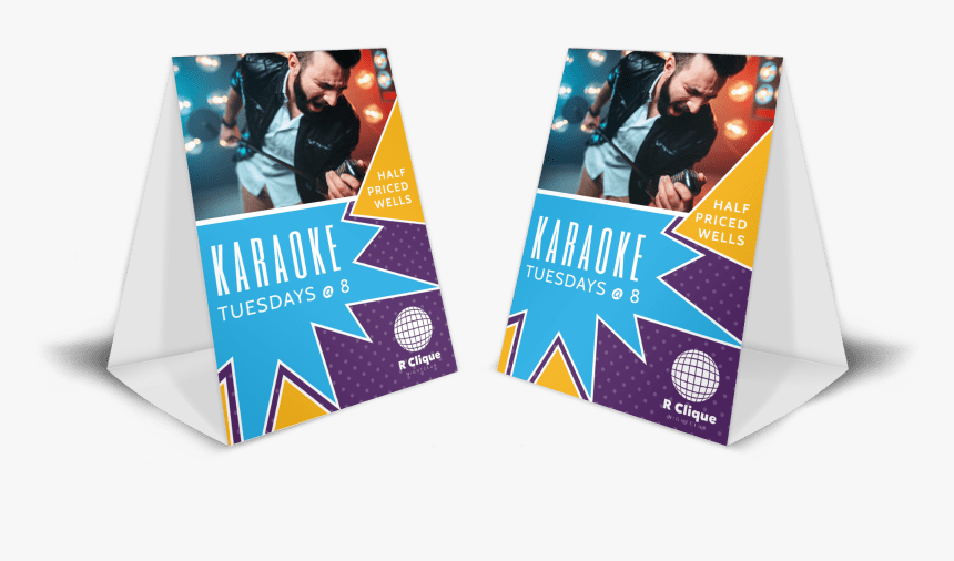Awesome Karaoke Night Table Tent Template Preview - Table Tents, HD Png Download