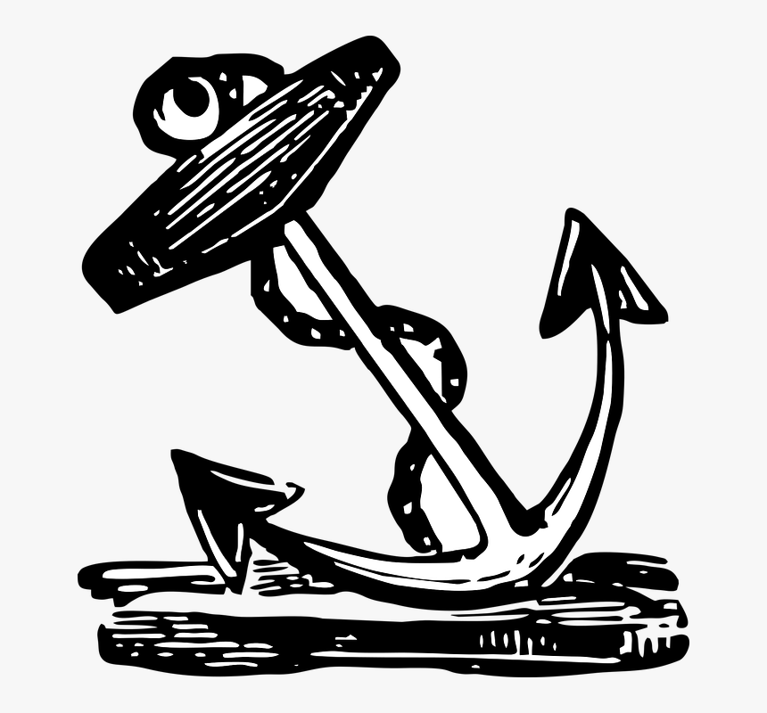 Vintage, Anchor, Navy, Sailor, Nautical, Tattoo - Tattoo Nautical Sailors Anchor, HD Png Download