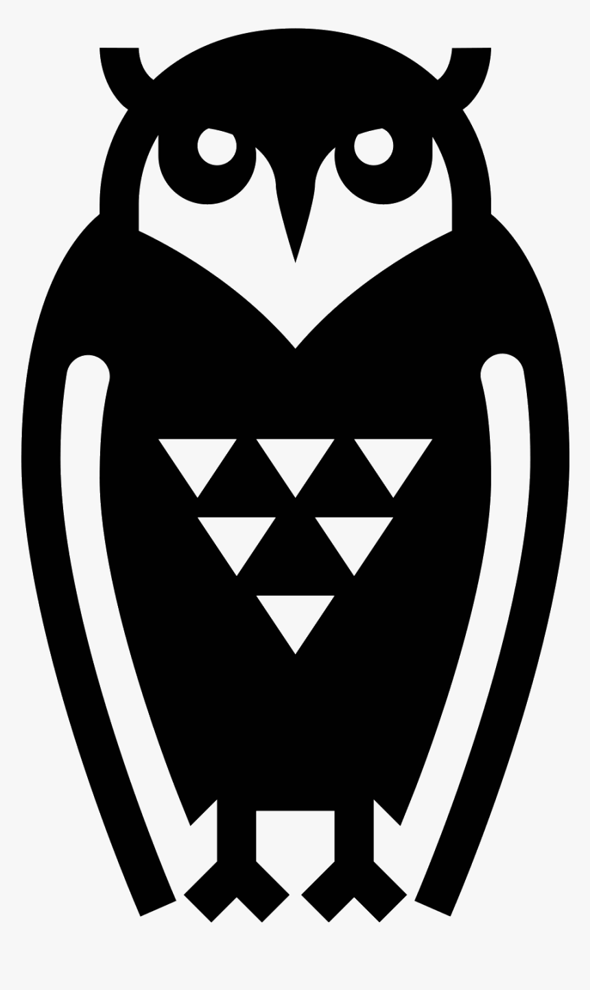 Transparent Owl Clipart Black And White - Black Transparent Owl Icon, HD Png Download