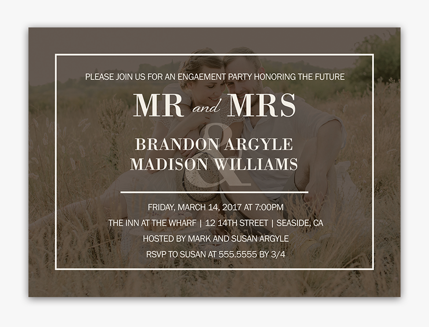 Rustic Photo Background Engagement Party Invitations - Commemorative Plaque, HD Png Download