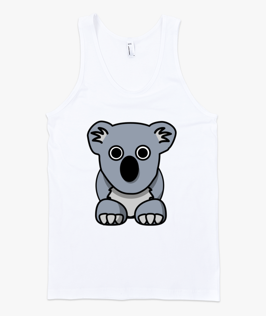 Koala Fine Jersey Tank Top Unisex By Itee - White Top Front Transparent Background, HD Png Download