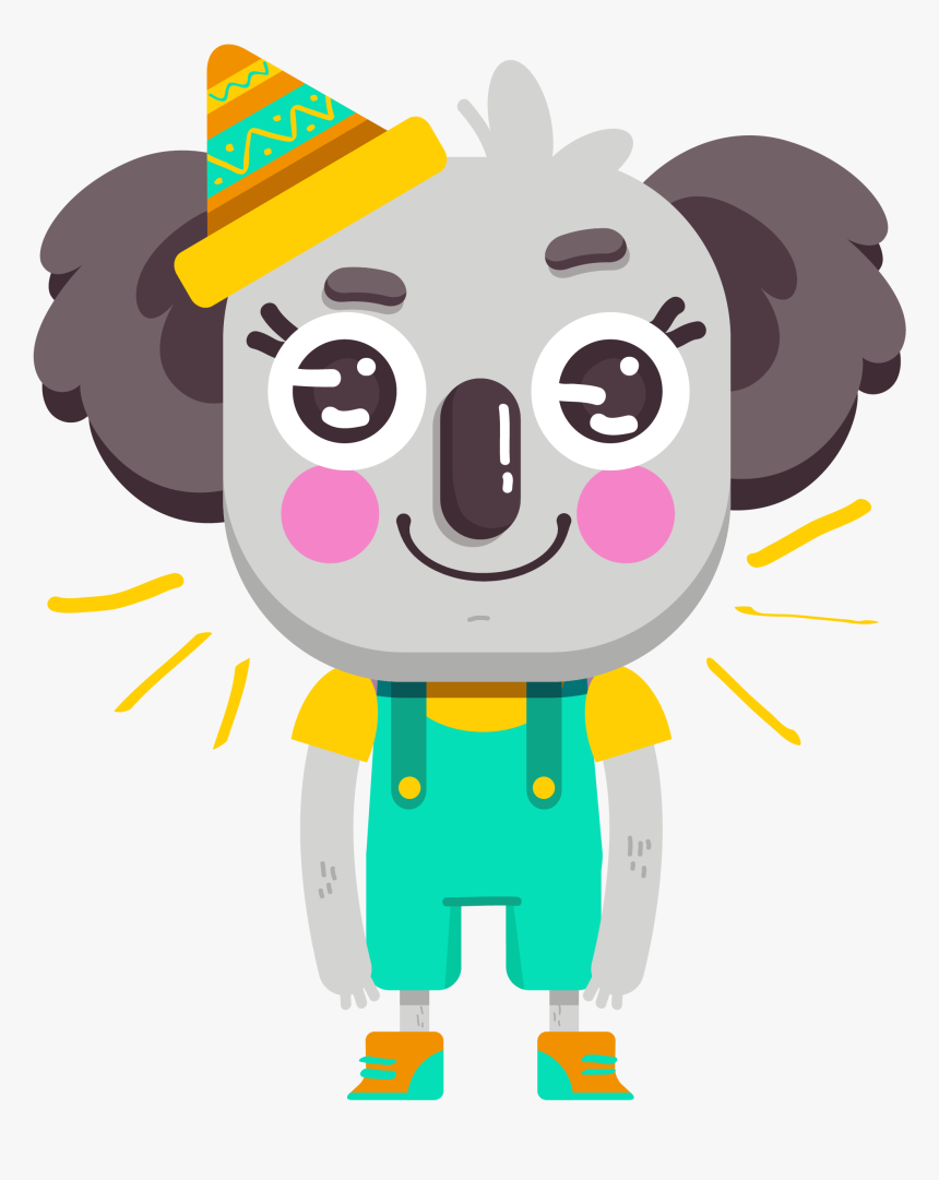 Cute Koala Vibes Messages Sticker-1 - Cartoon, HD Png Download