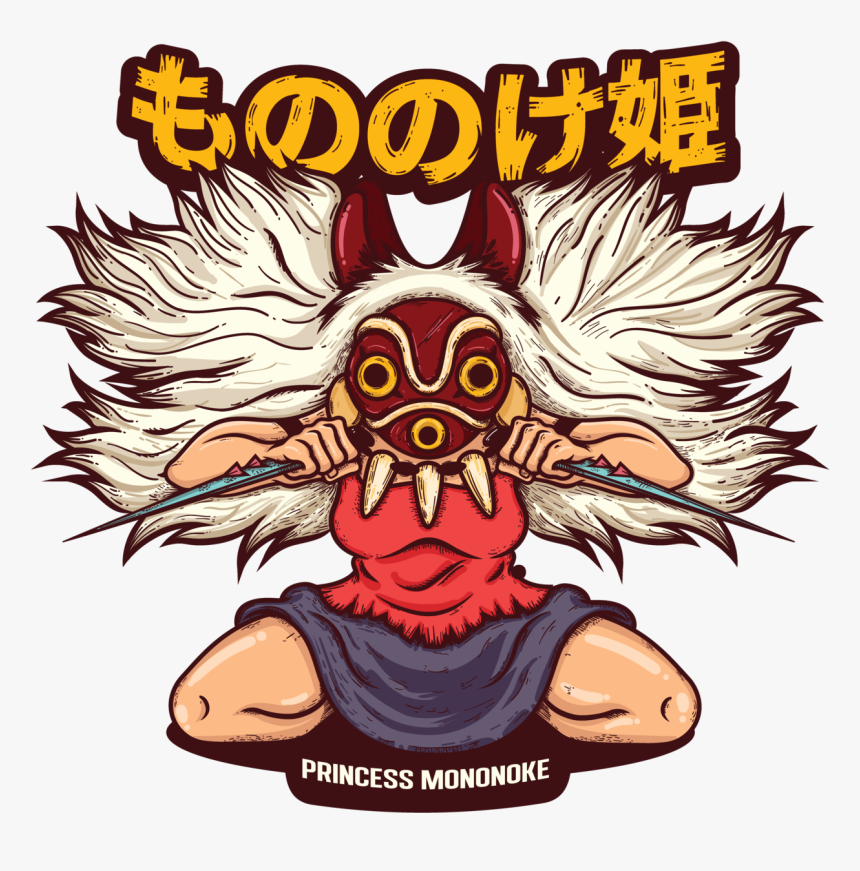 Mononoke Color Illustrator Adobe Vector Ghibli Teeshirt - Mononoke Vector, HD Png Download