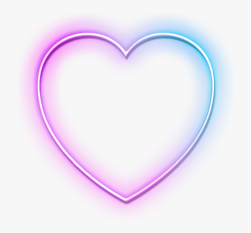 #neon #неон #heart #love #frame #4asno4i # - Heart, HD Png Download