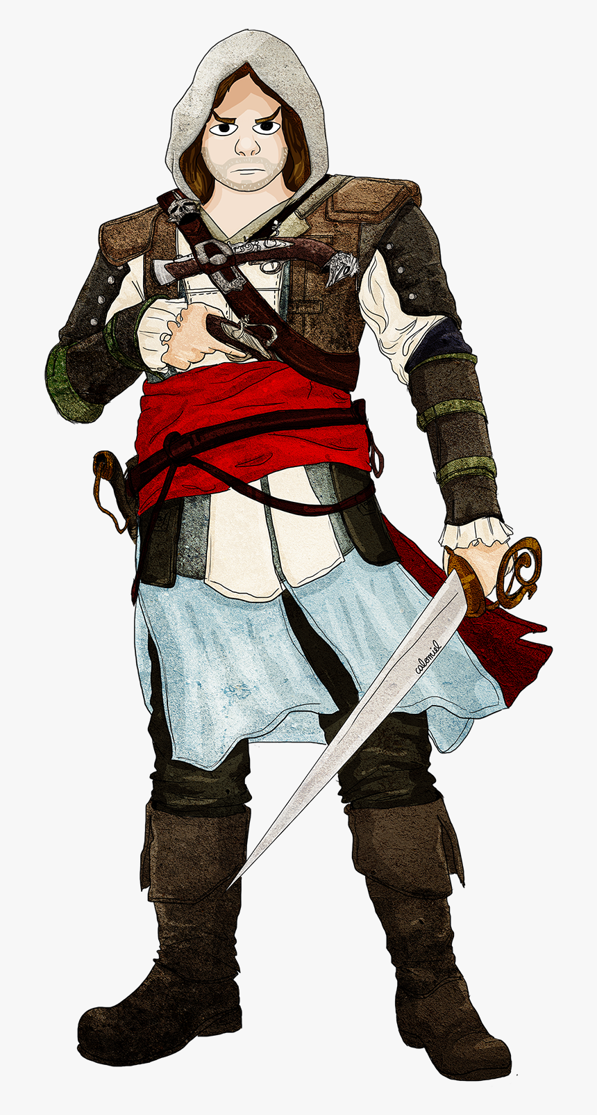 Dessin Assassin S Creed Chibi Edward Kenway , Png Download - Cosplay, Transparent Png