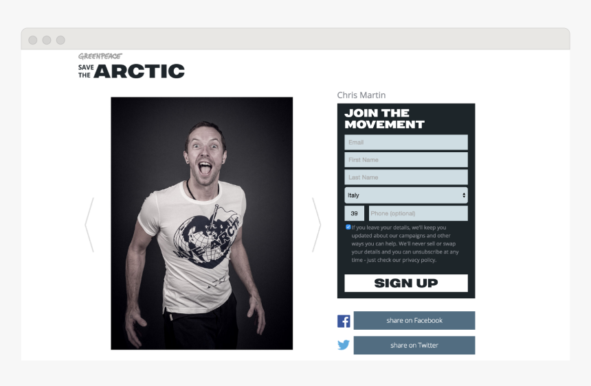 Gp Celebrities-03 - Maisie Williams Save The Arctic, HD Png Download