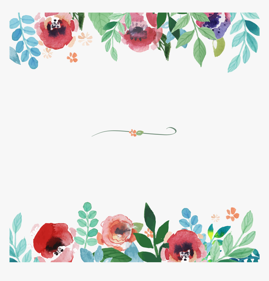 Flower Painting Pattern Floral - Flower Vector Border Frame, HD Png Download