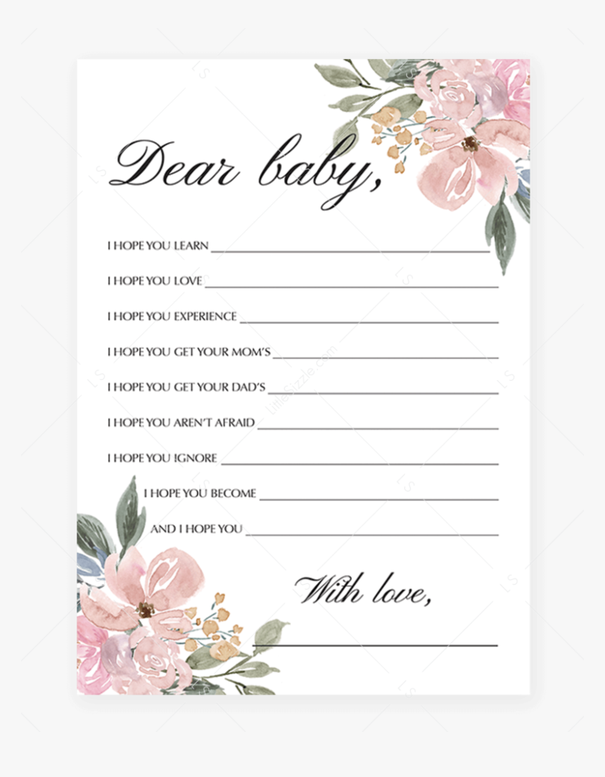 Whimsical Baby Wishes Card For Girl By Littlesizzle - Advice For The Parents, HD Png Download