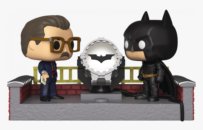Batman & Commissioner Gordon With Light Up Bat Signal - Batman 80th Anniversary Funko, HD Png Download