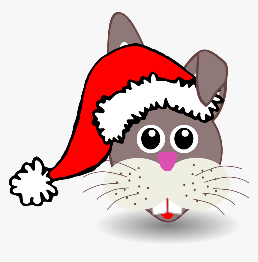Free Vector Funny Bunny Face With Santa Claus Hat Blue