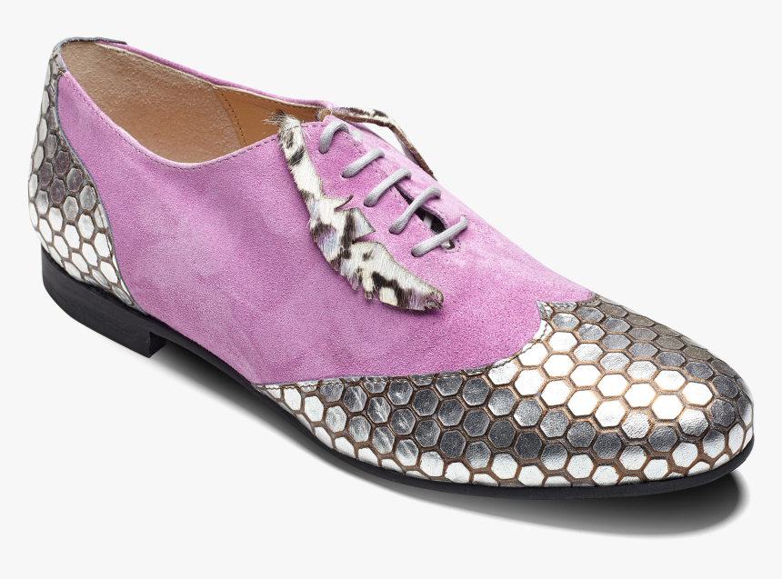Oxford Women Shoes In Pink Suede And Silver Metal Leather - Shoes Oxford Women Png, Transparent Png
