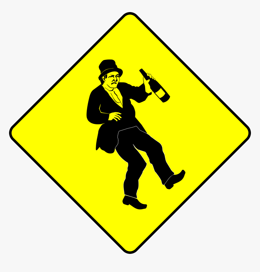 Alcohol, Alcoholismo, Borracho, Humor, Advertencia - Pedestrian Crossing Sign Clip Art, HD Png Download