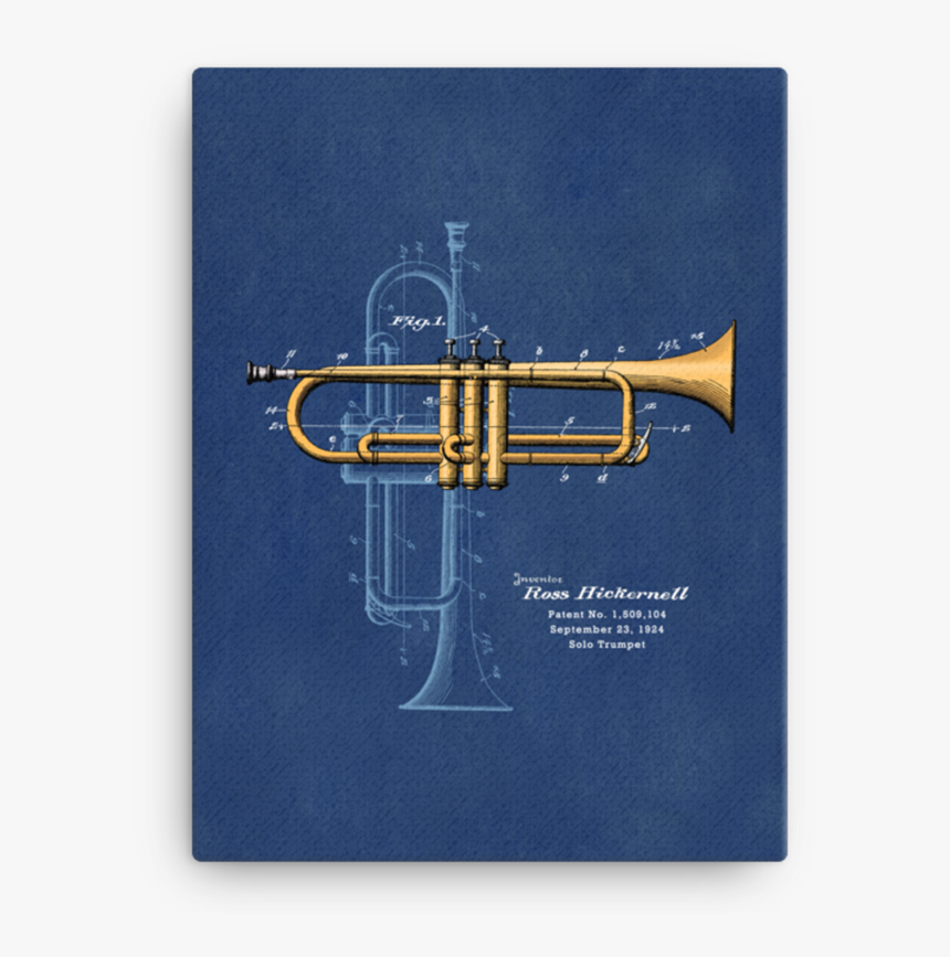 Trumpet Solo Wall Art Canvas 
								data-caption - Trumpet T Shirt Design, HD Png Download