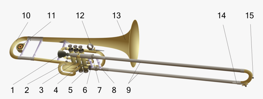 Trumpet And Trombone Combined, HD Png Download