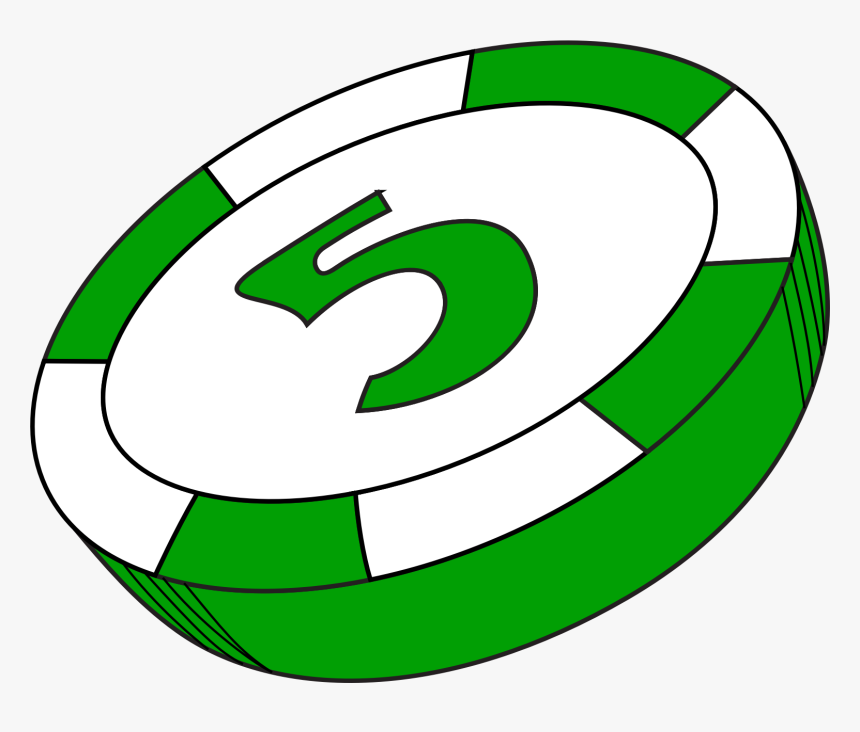 Single Casino Chip - Free 5 Poker Chip Clip Art, HD Png Download