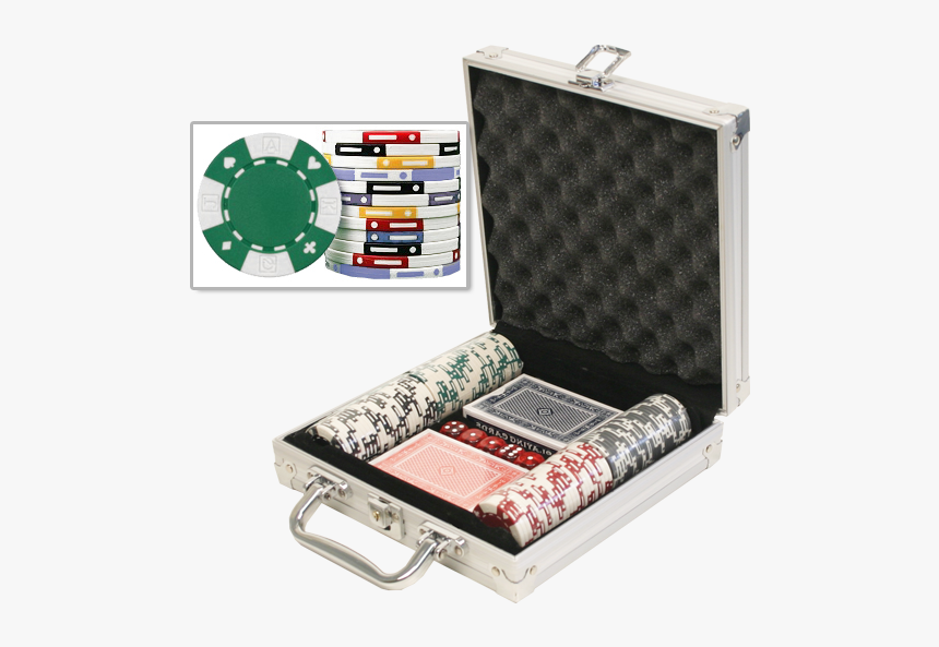 Card Suited Poker Chip Set With 100 Chips - Poker, HD Png Download