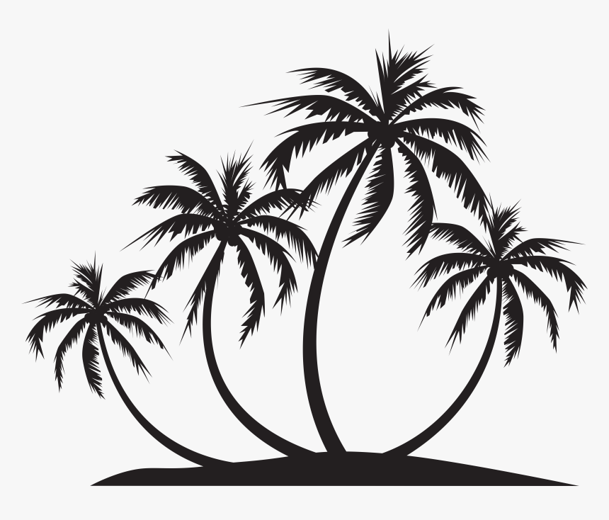 Palm Island Silhouette Png Clip Art, Transparent Png