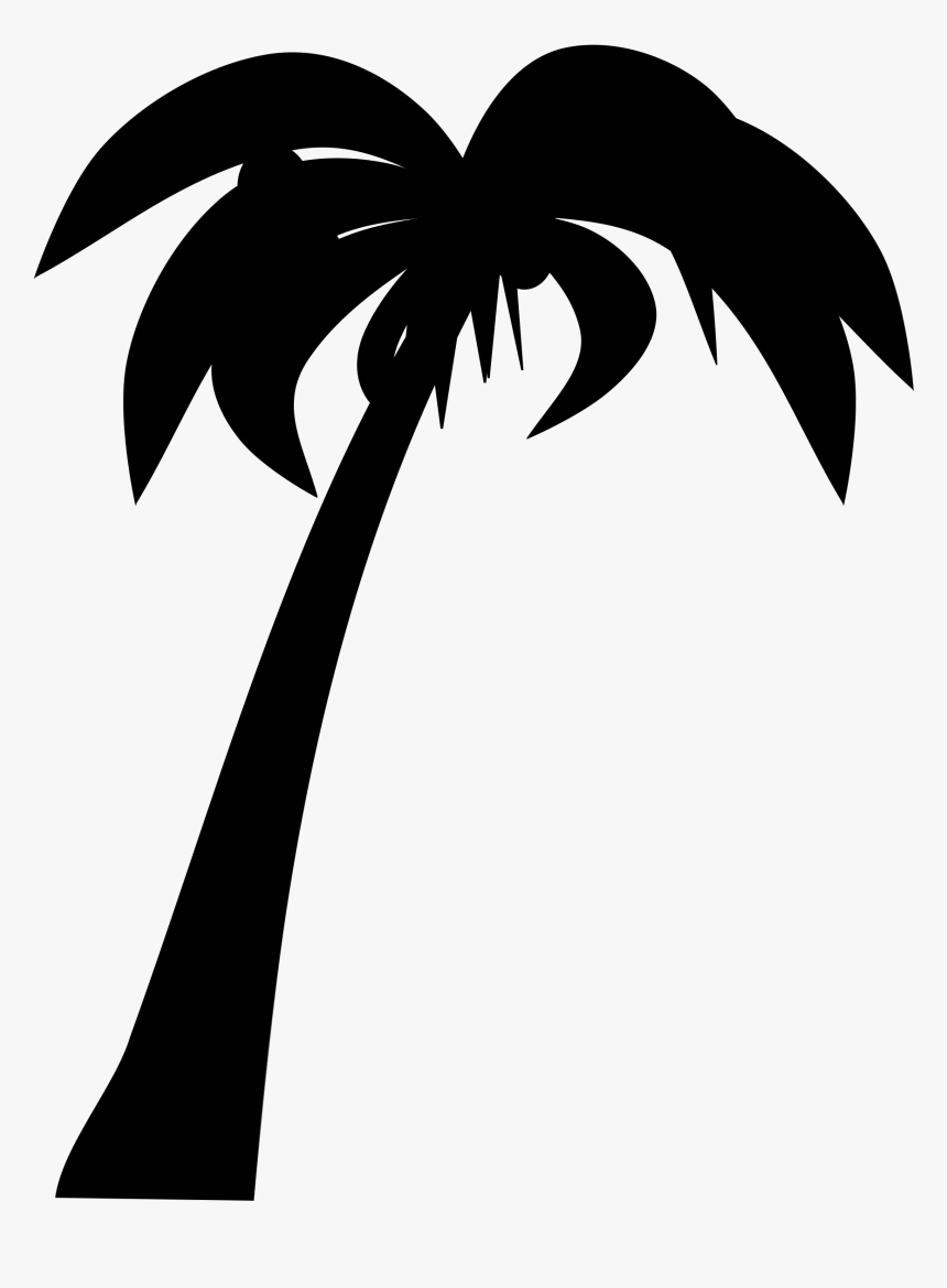 Palm Or Coconut Tree Silhouette Clip Arts - Coconut Tree Silhouette Vector Png, Transparent Png