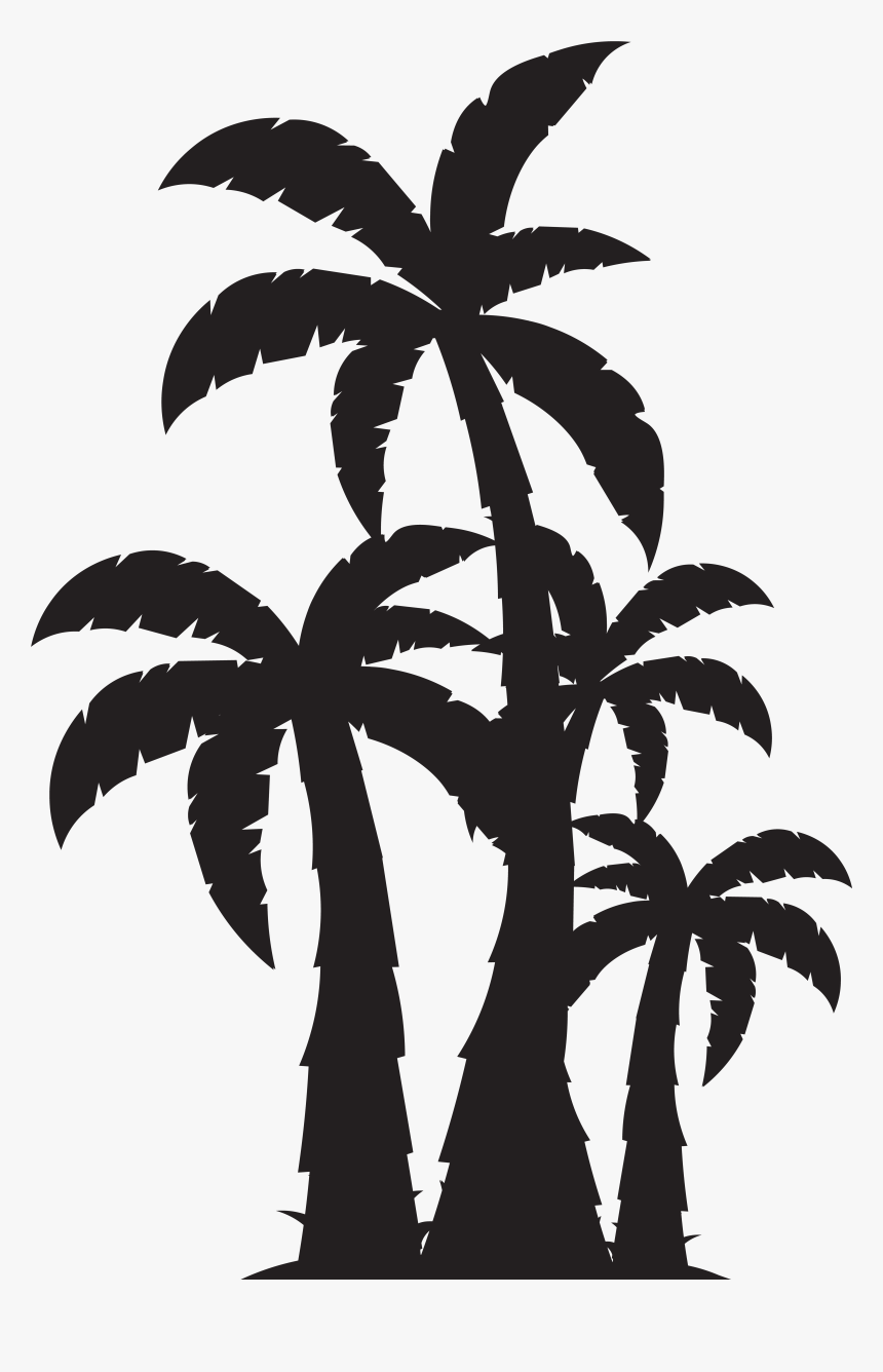 Palm Trees Silhouette At Getdrawings, HD Png Download