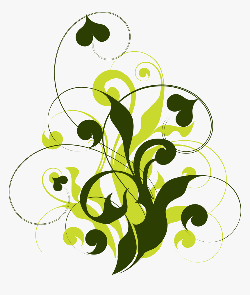 Clipart Floral Flourish 4 Paint Splatter Background - Green Flourish Png, Transparent Png