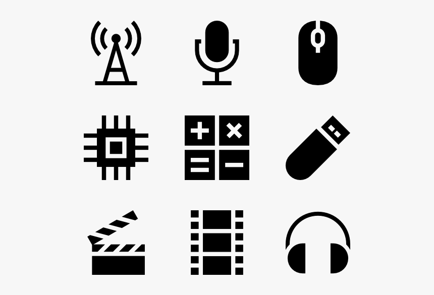 Clip Art Icons Free Solid Electronic - Radio Icon Vector, HD Png Download