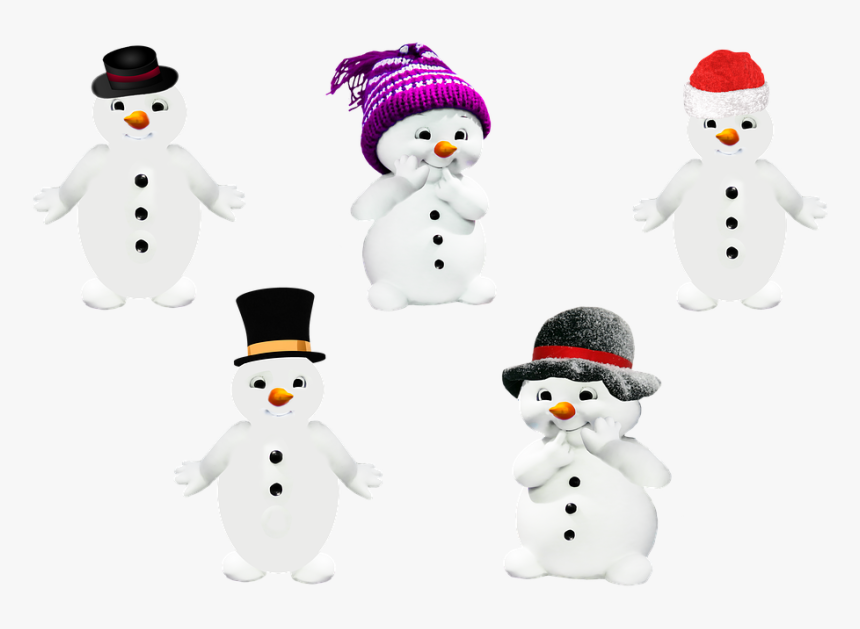 Snow Man, Winter, Png, Isolated, Cap, Hat, Melon - Ios Calendar With Weather, Transparent Png