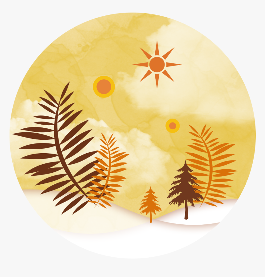 Winter Hand Drawn Tree Cartoon Png And Psd - Circle, Transparent Png