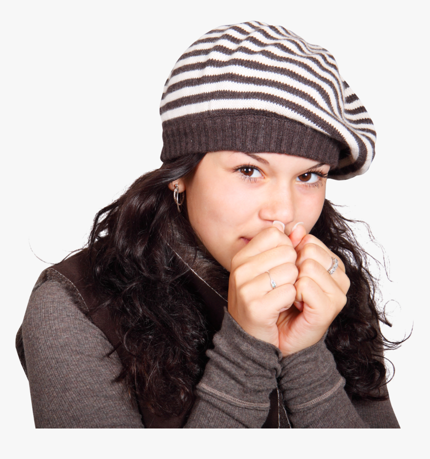 Beautiful Girl Freezing In Winter Png Image, Transparent Png