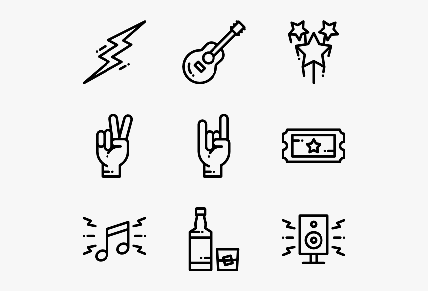 Rock N Roll Vector - Surf Icons, HD Png Download
