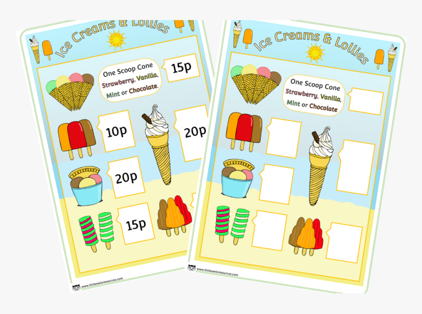 Ice Cream Shop Menu - Scoop Ice Cream Menu, HD Png Download