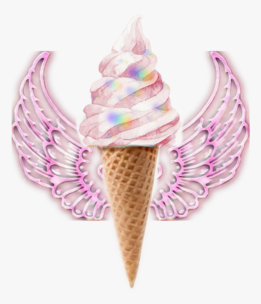 Winged Ice Cream Scoop - Ice Cream Cone, HD Png Download