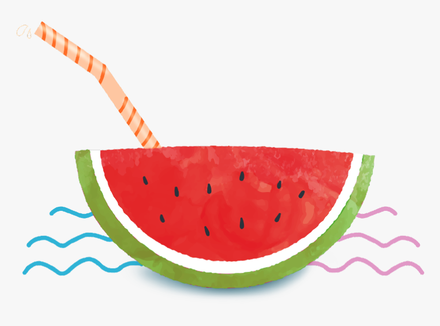 Transparent Watermelon Emoji Png - Watercolor Summer Free Png, Png Download