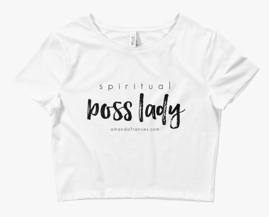 Spiritual Boss Lady With Back Angel Wings Crop Tee - White And Pink Crop Top, HD Png Download