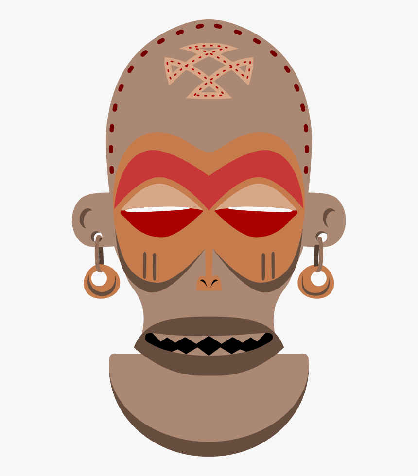 Free Vector African Mask - Chokwe Clipart, HD Png Download