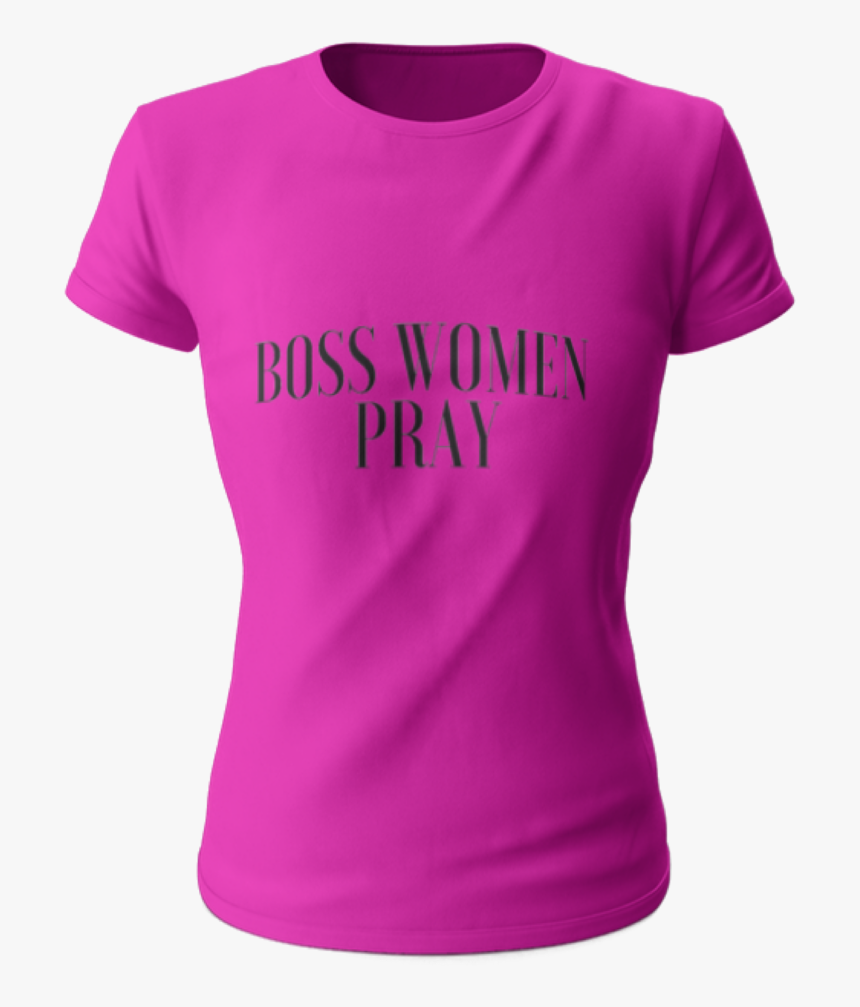 Boss Women Pray Pink And Black Girl T - Active Shirt, HD Png Download