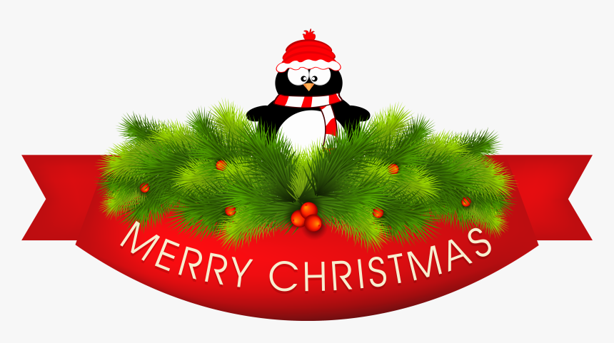 Merry Christmas Decor With Penguin Png Clipart Imageu200b - Merry Christmas Images Png, Transparent Png
